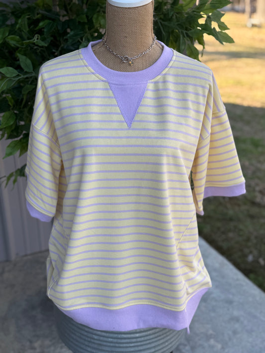 Steph Striped Terry Top