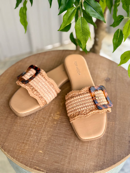 Raffia Buckle Sandal