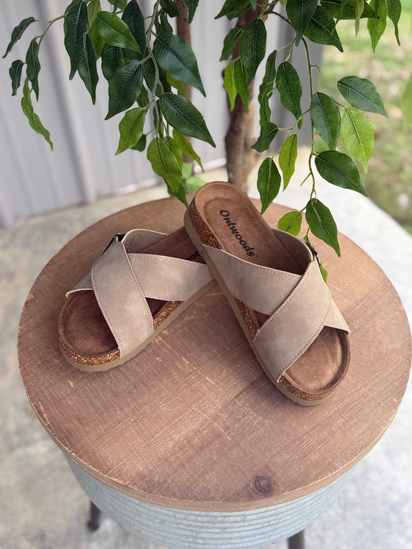 Big Buckle Crossover Sandal