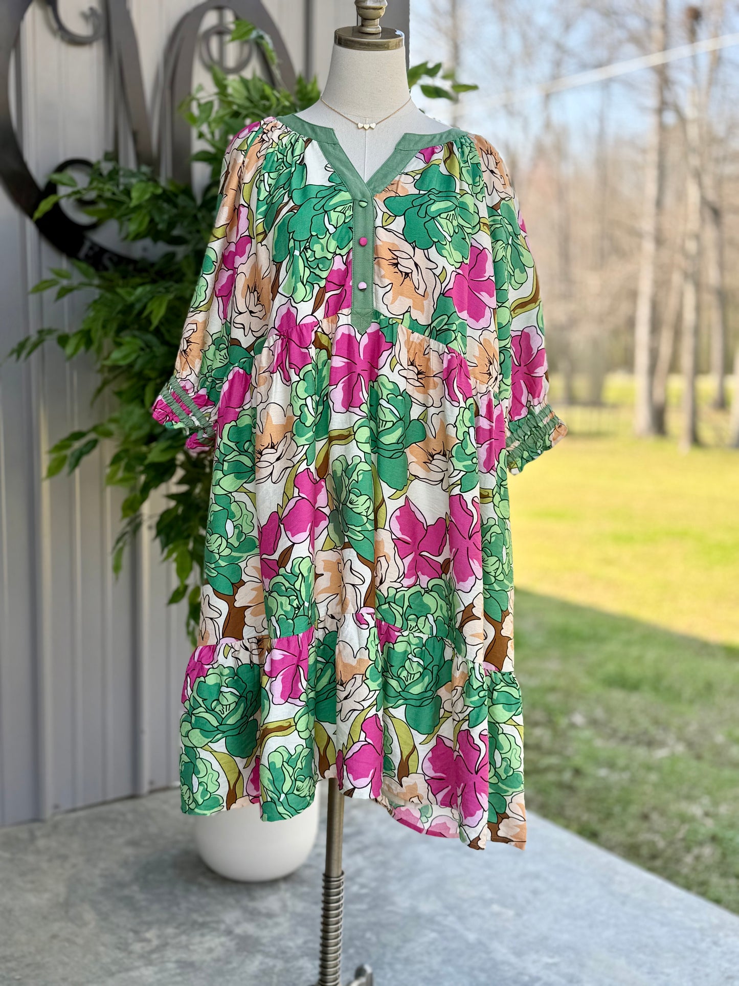 Bailey Plus Floral Tiered Dress