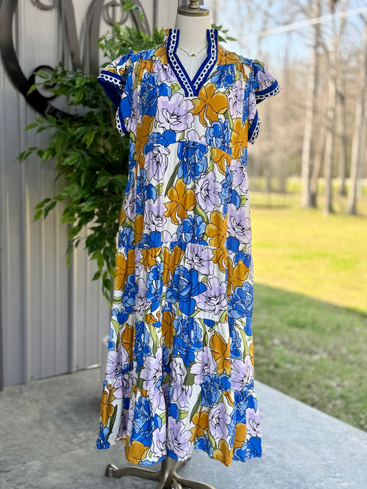 Katie Bold Floral Midi Dress