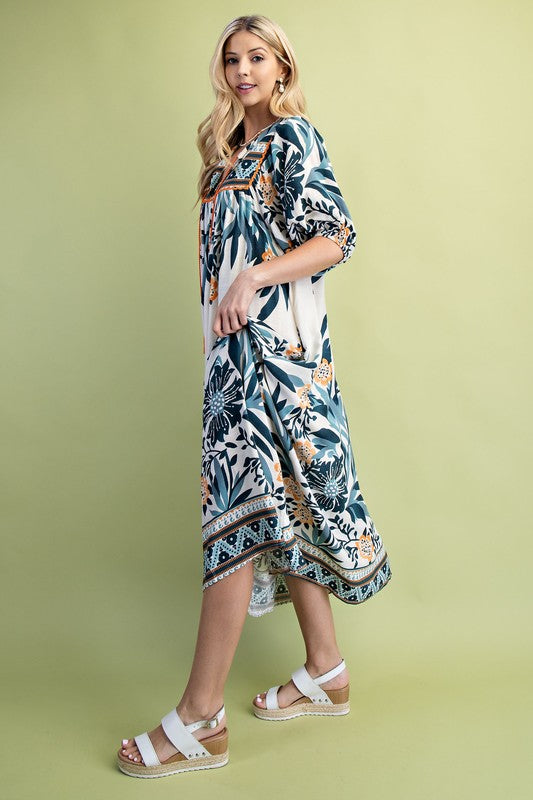 Jenna Boho Style Midi Dress