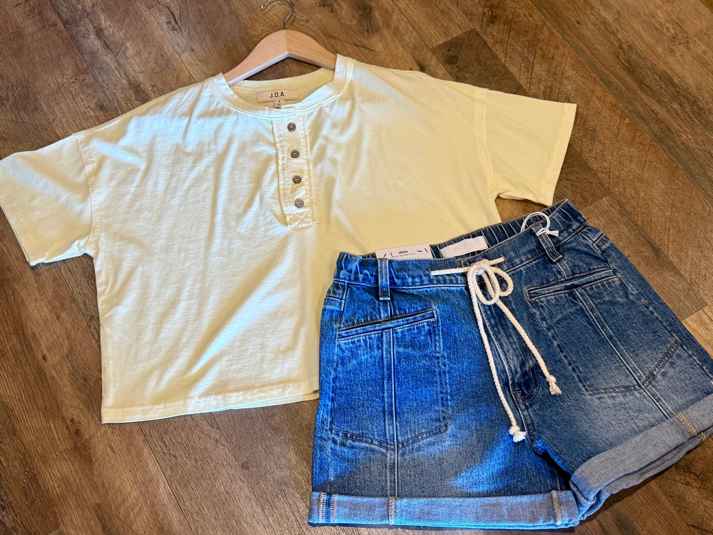Short Sleeve Crop Henley