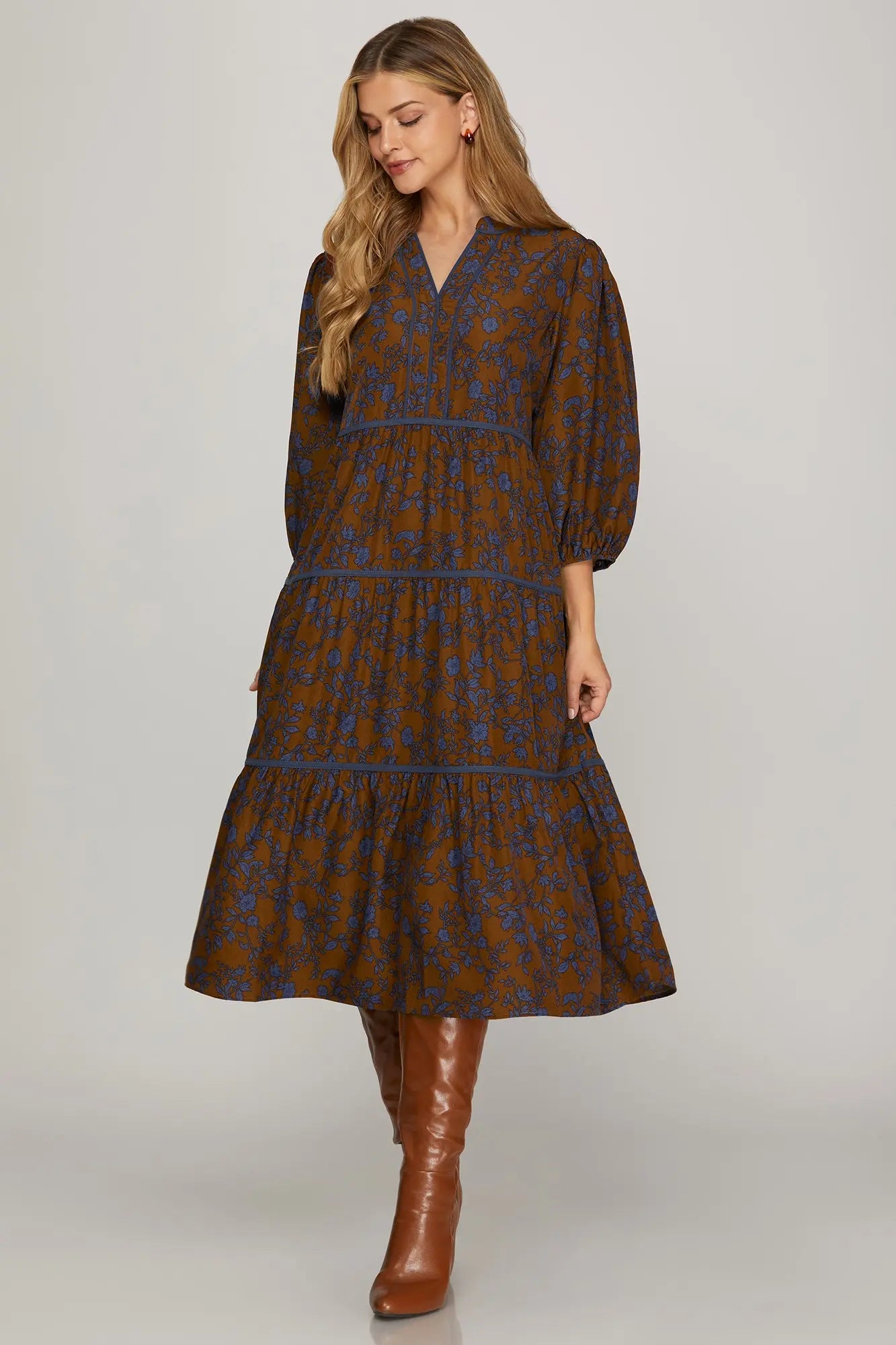 Blair Fall Floral Midi Dress
