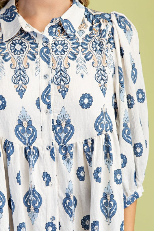 Winona Printed Shirt Dress