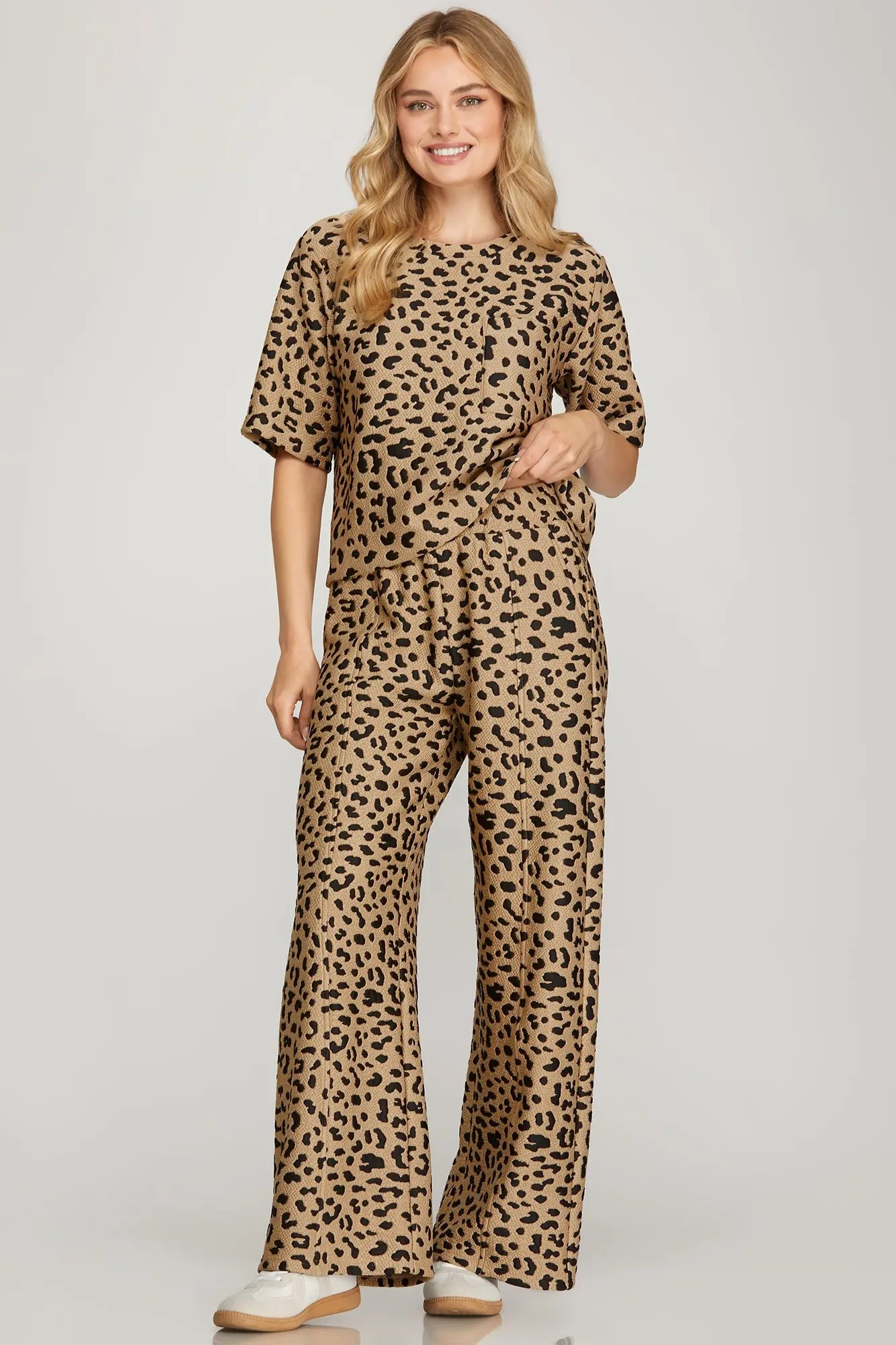Textured Leopard Knit Top