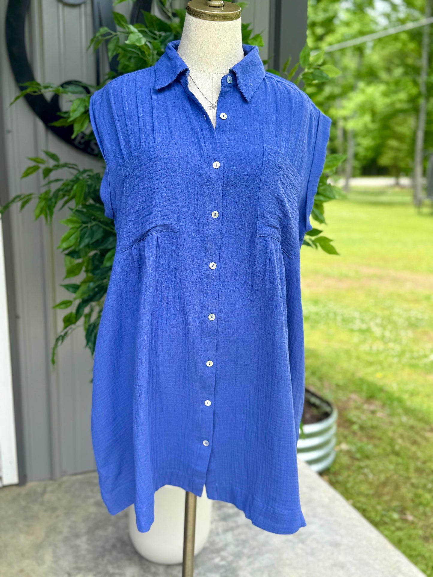 Claire Cotton Gauze Tunic Dress