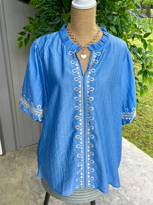 Lauren Embroidered Plus Blouse