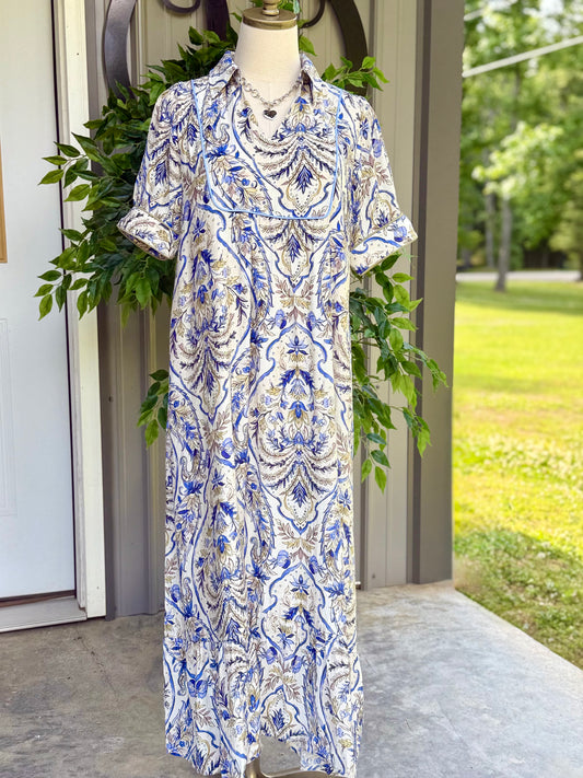 Mandi Baroque Floral Print Midi