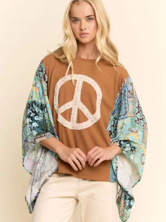 Boho Peace Sign Top