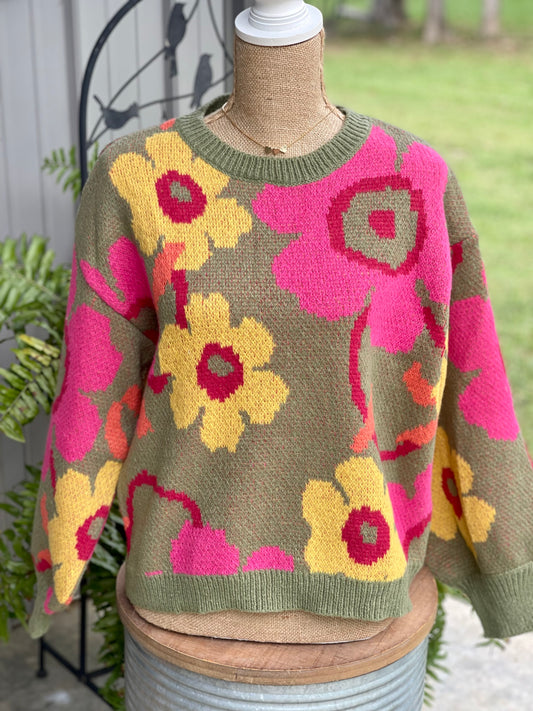 Ashlee Floral Long Sleeve Sweater