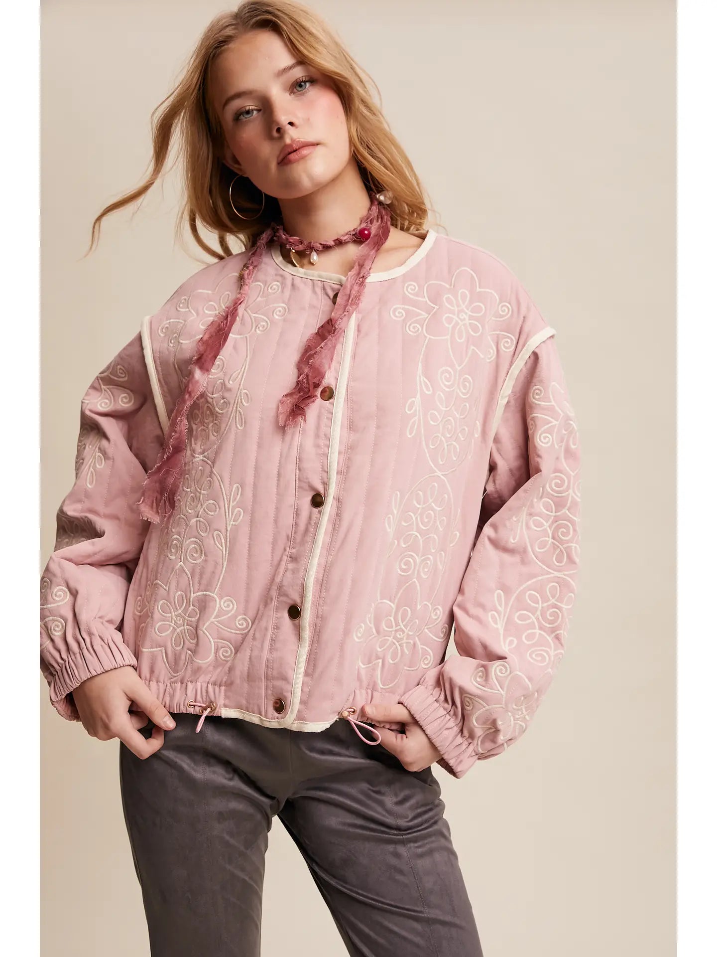 Embroidered Quilted Jacket