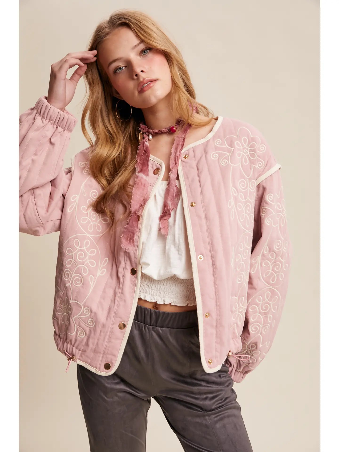 Embroidered Quilted Jacket