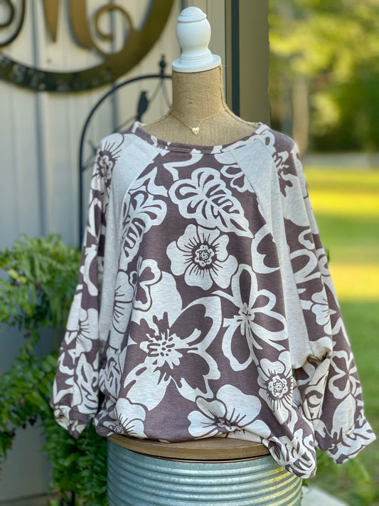 Jodi Floral  Plus Top