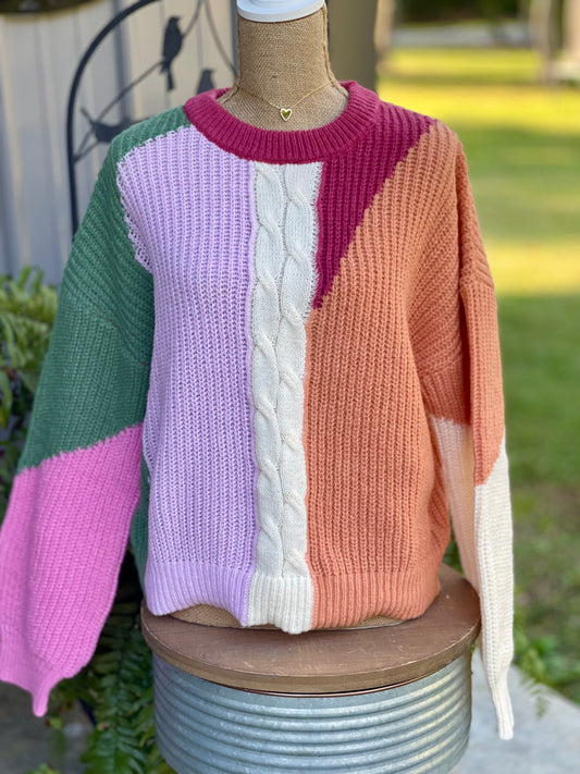 Carrie Oversized Color Block Sweater