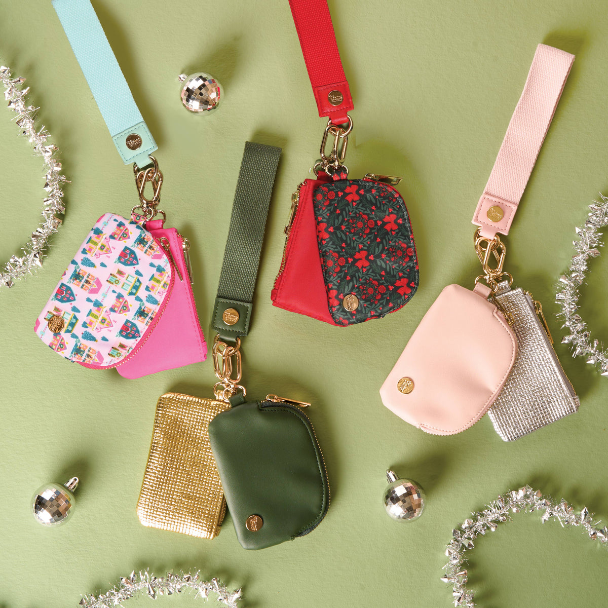 Dynamic Duo Pouch Luxe Wristlet-Evergreen Gold