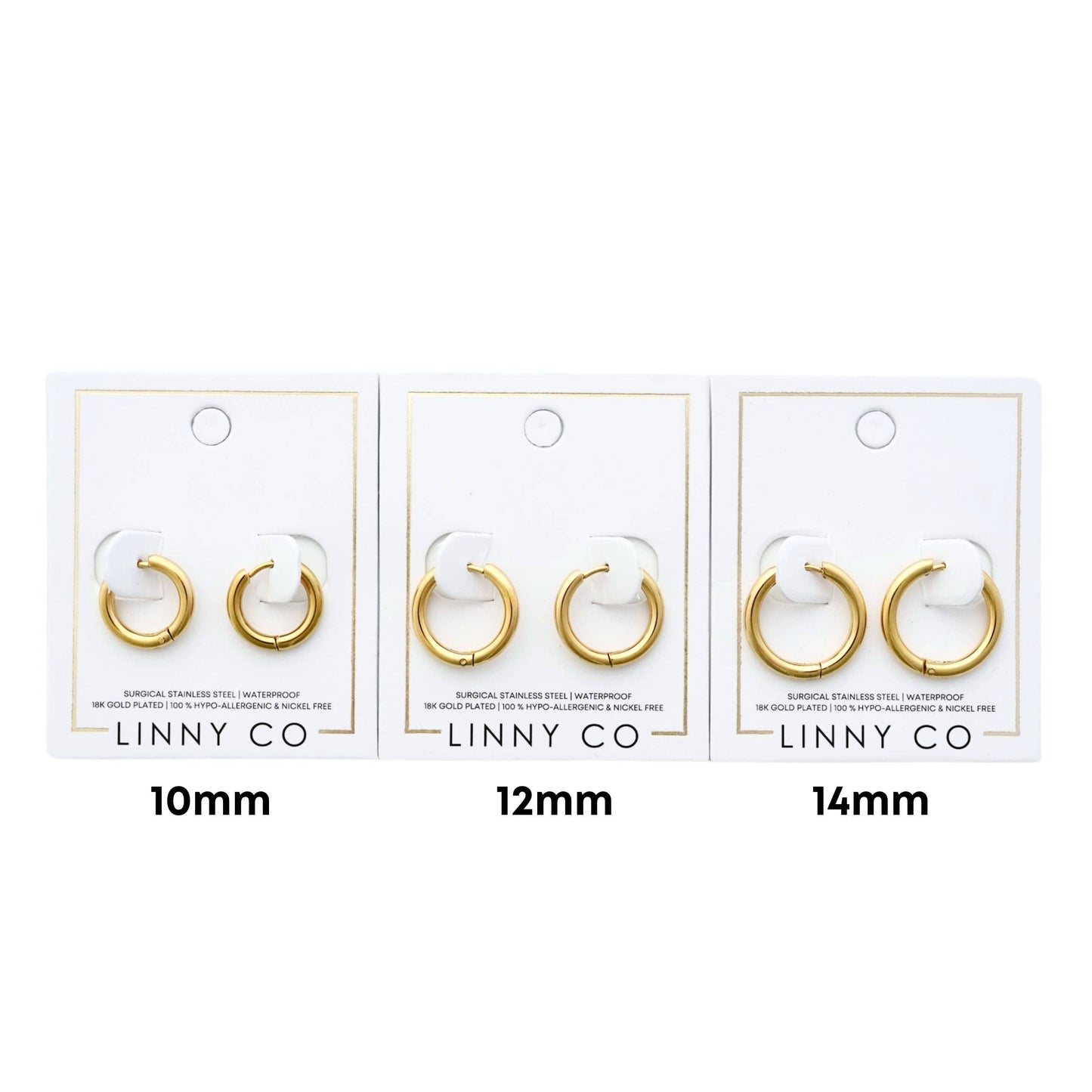 Huggie Earrings - Scarlett Hoop Gold 14mm