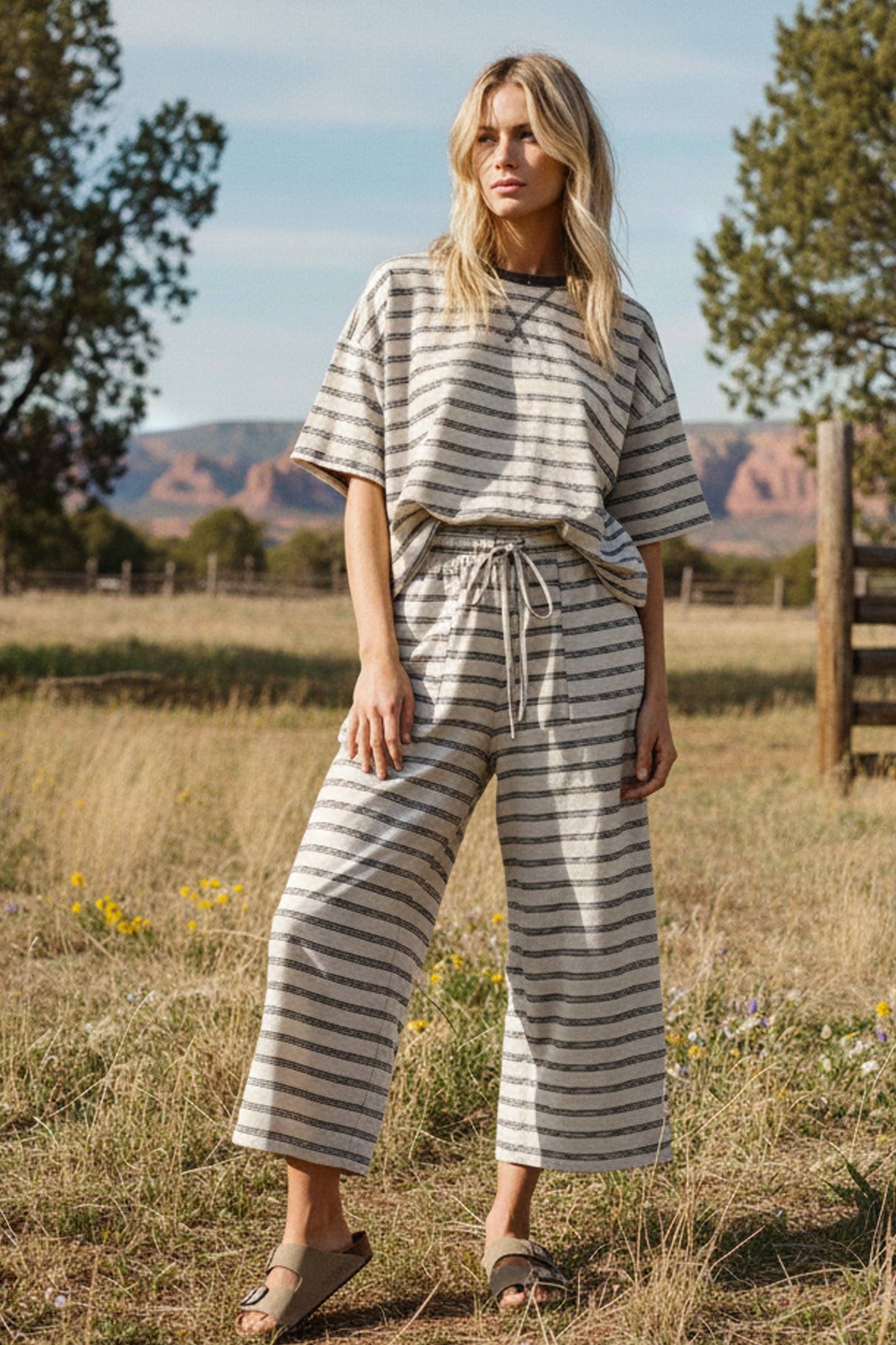 Striped Relaxed Fit Pant Set