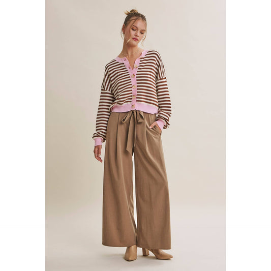 Pink Latte Stripe Cardigan