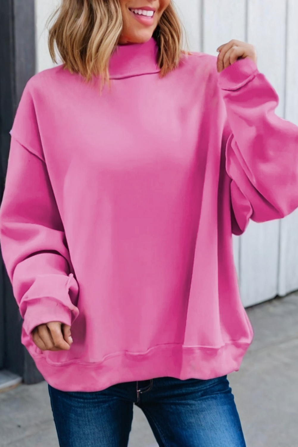 Oversized Mock Neck Sweatshirt