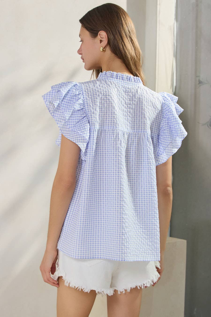 Mandi Seersucker Embroidered Top