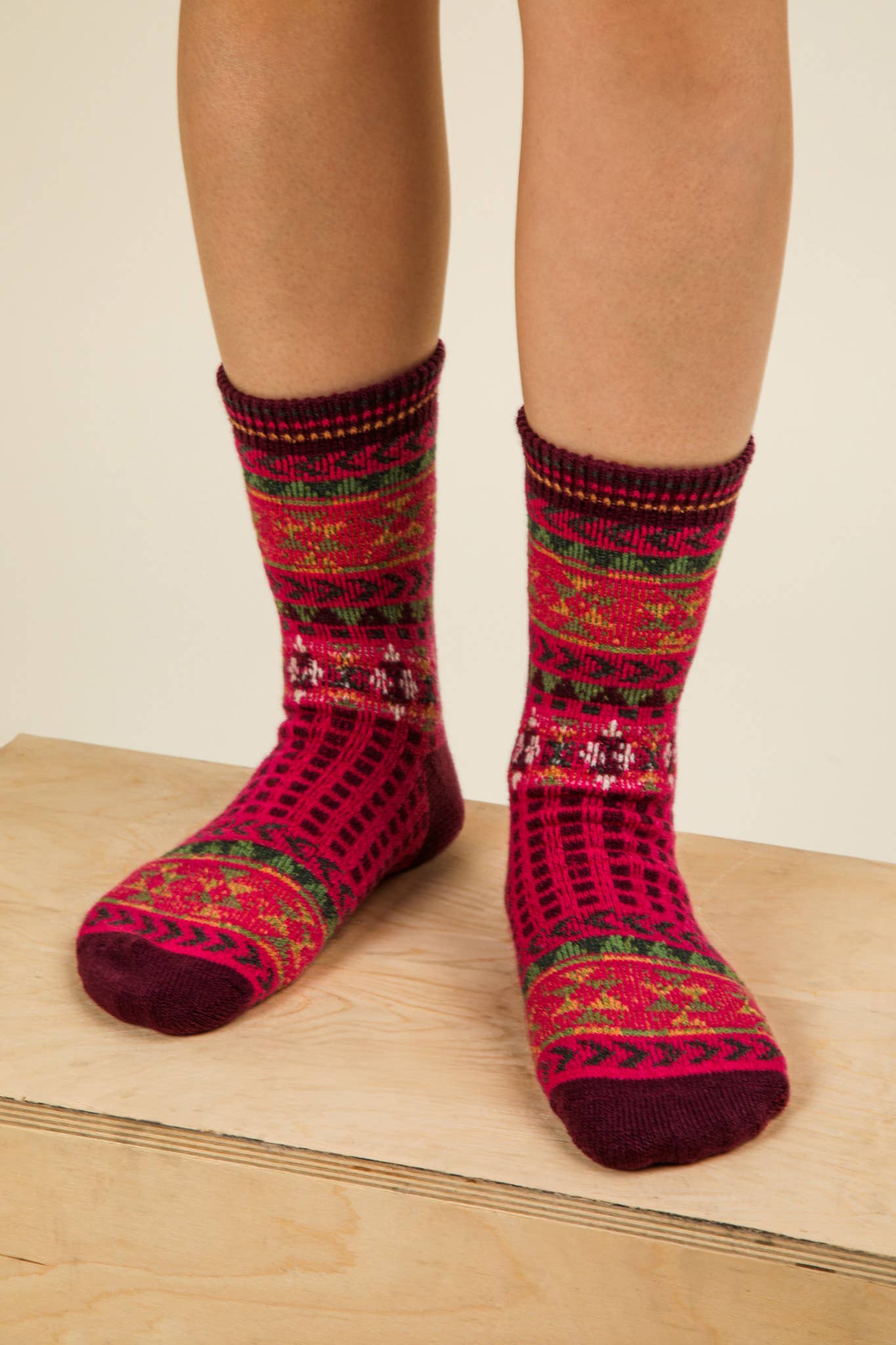 Ladies Geometric Graphic Crew Socks