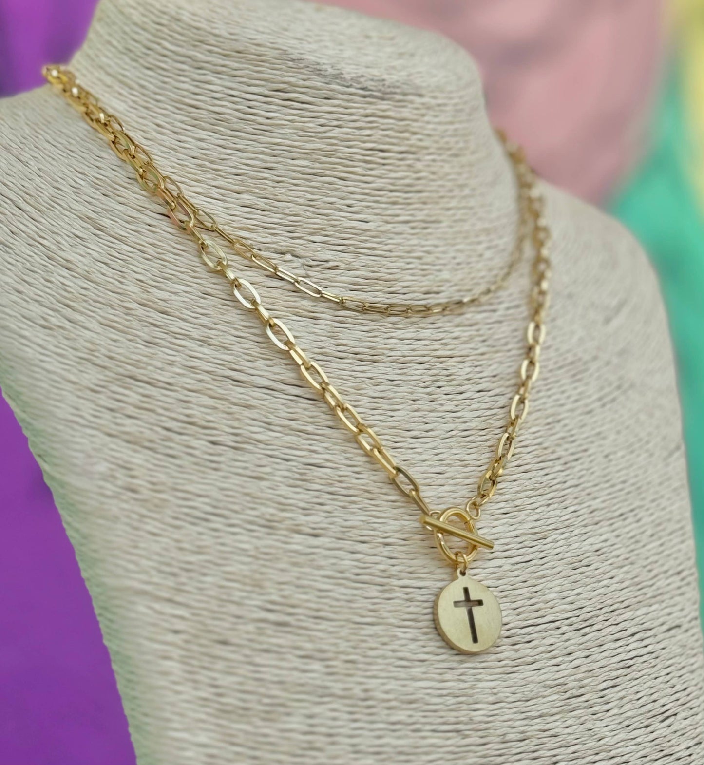 Cross Toggle Necklace