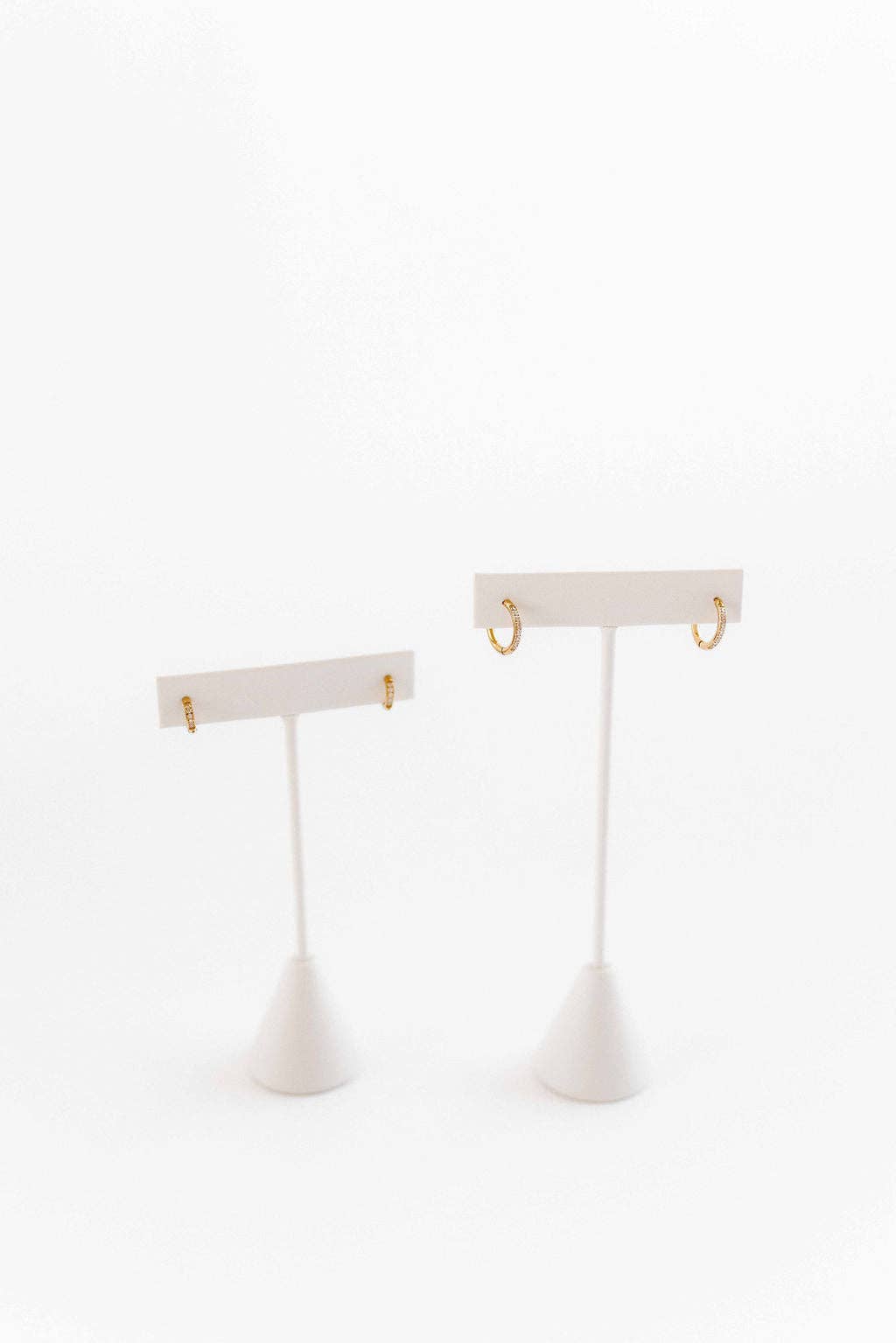 Huggie Earrings - Scarlett Hoop Gold 12mm CZ