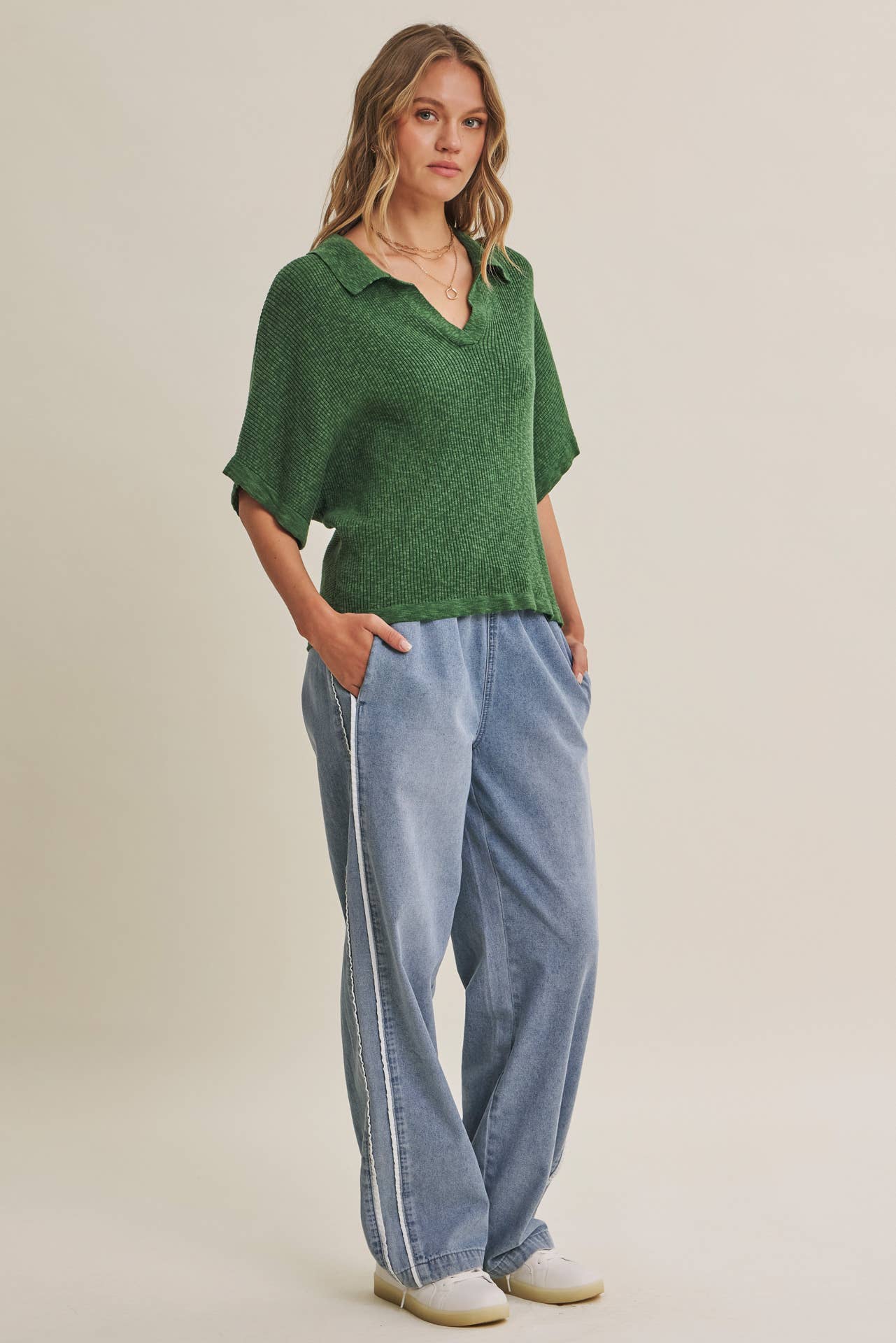 Claire Relaxed Slub Rib Dolman Sweater