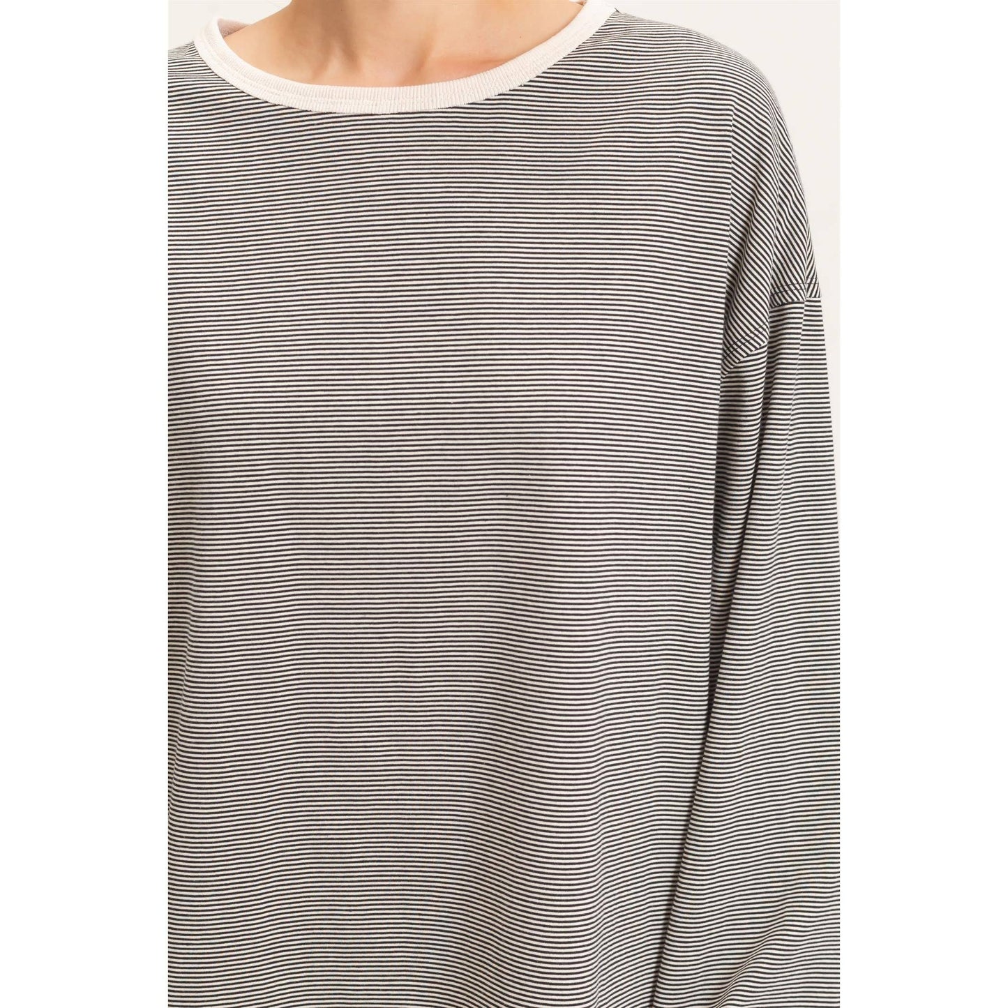 Kendra Striped Boat Neck Top