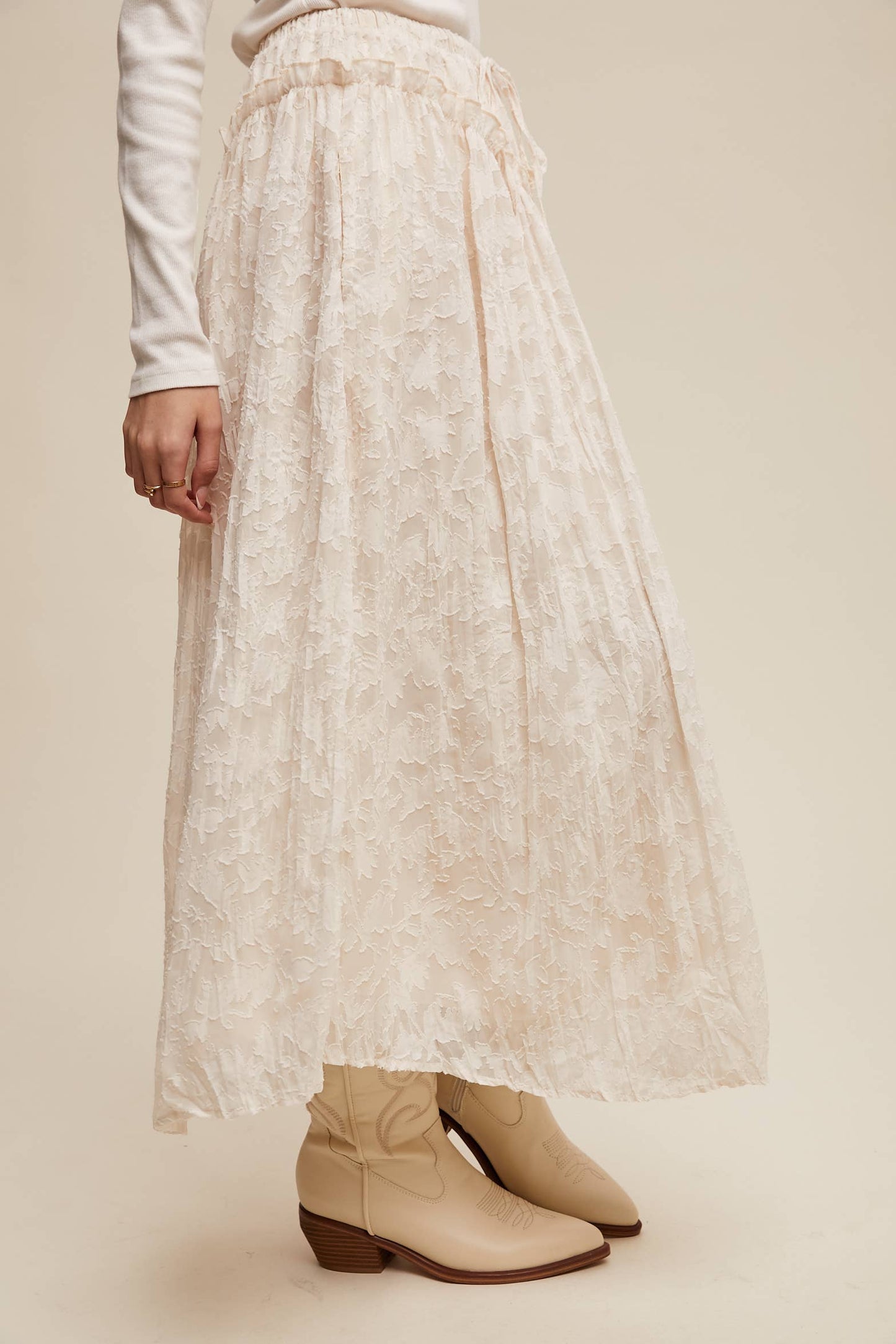 Burnout Floral Vintage Skirt