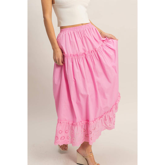 Holly Tiered Eyelet Maxi Skirt
