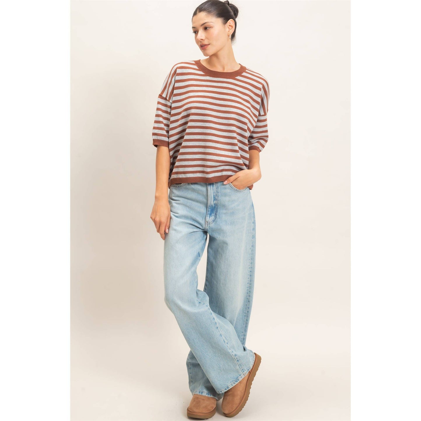 Haley Striped Crew Neck Sweater