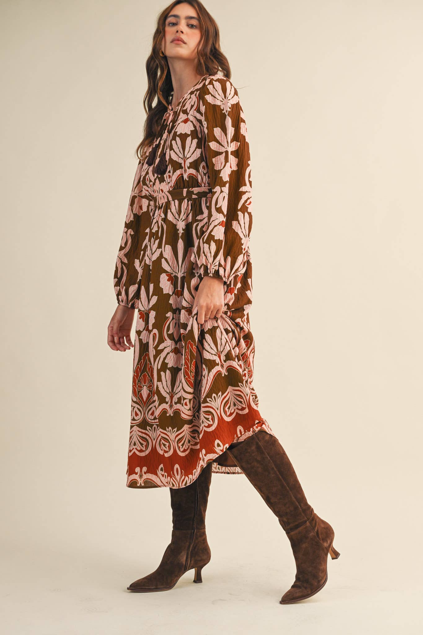 Sally Floral Print Midi Dress