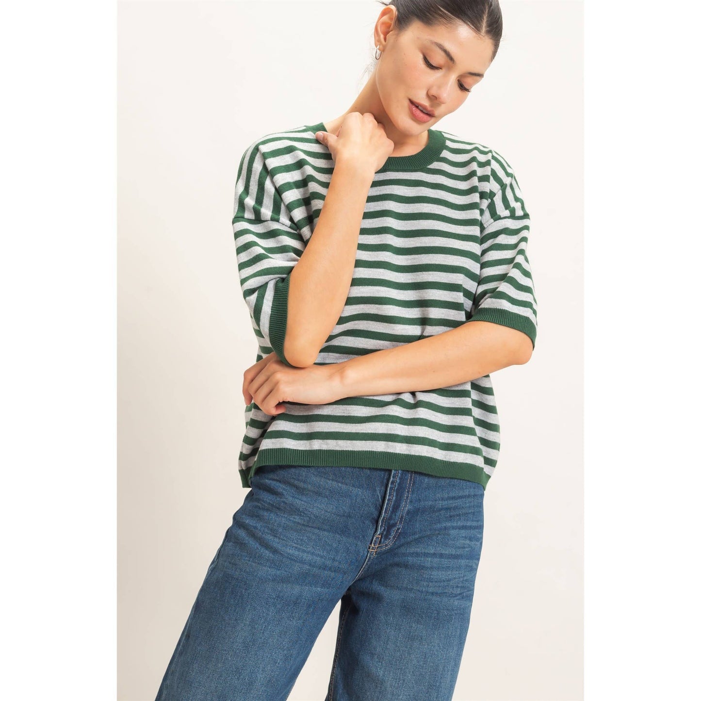 Haley Striped Crew Neck Sweater