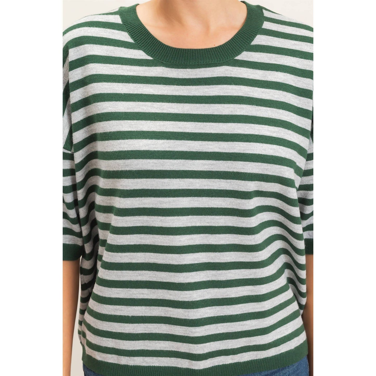 Haley Striped Crew Neck Sweater