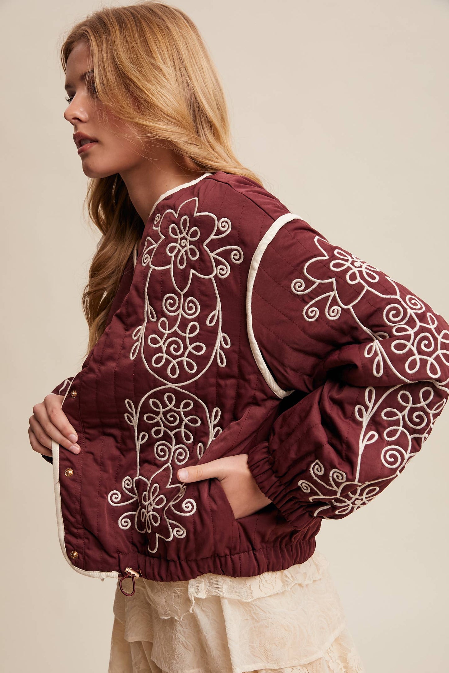 Embroidered Quilted Jacket