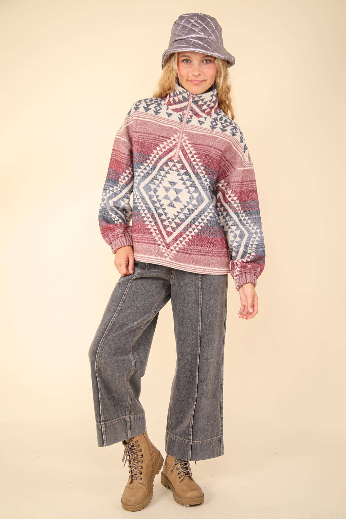 Aztec Woven Pullover - Milly's Boutique