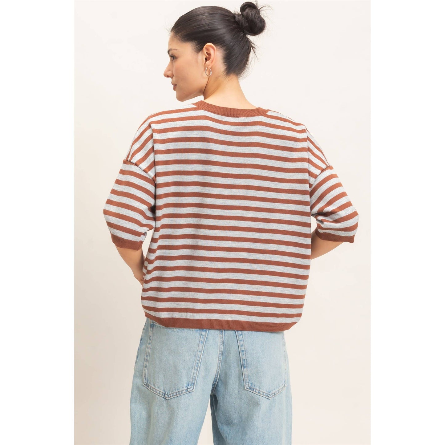 Haley Striped Crew Neck Sweater