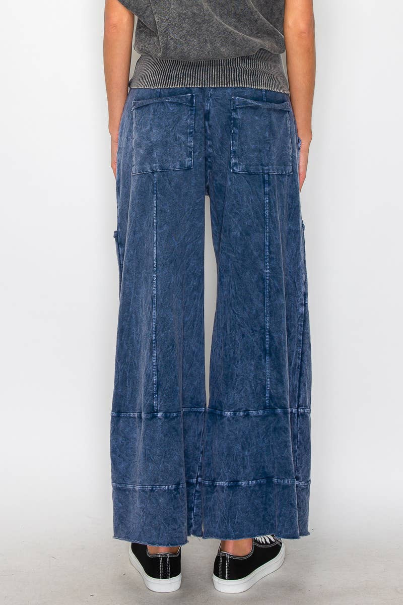 Mineral Washed Wide Leg Pants