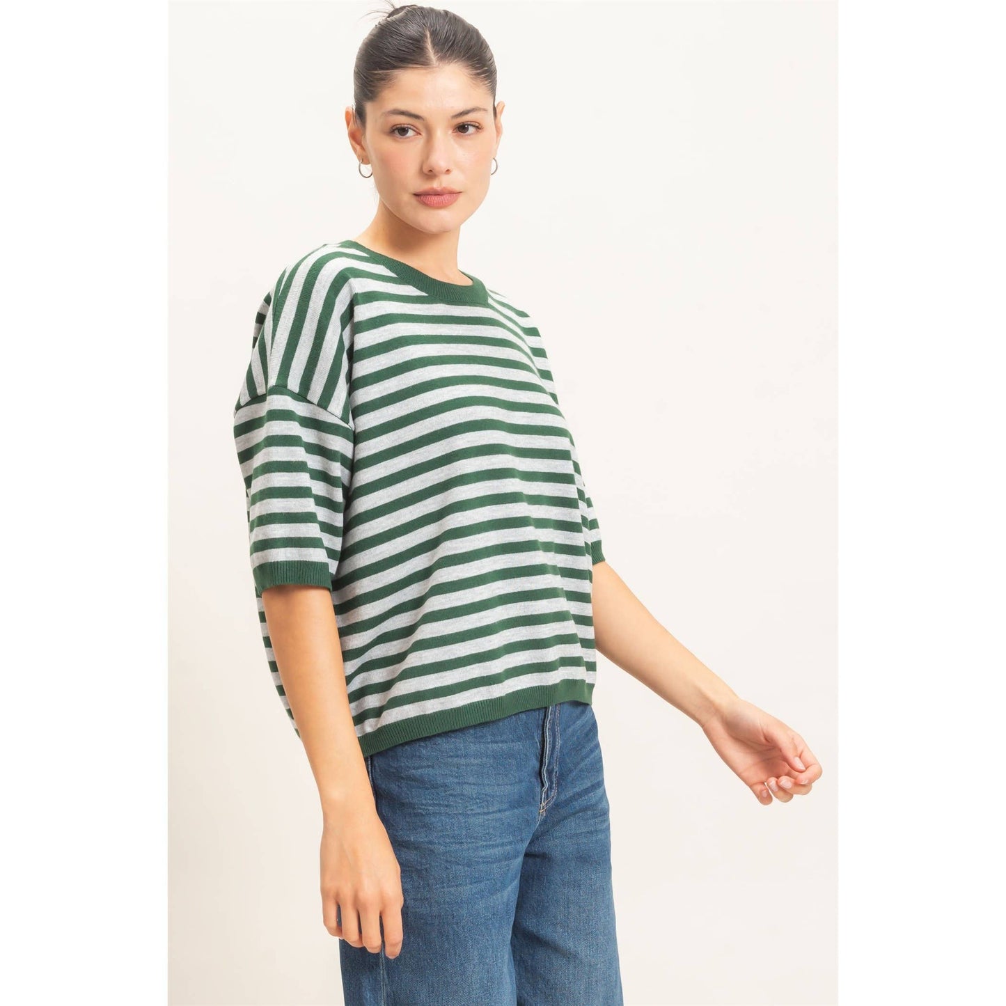 Haley Striped Crew Neck Sweater