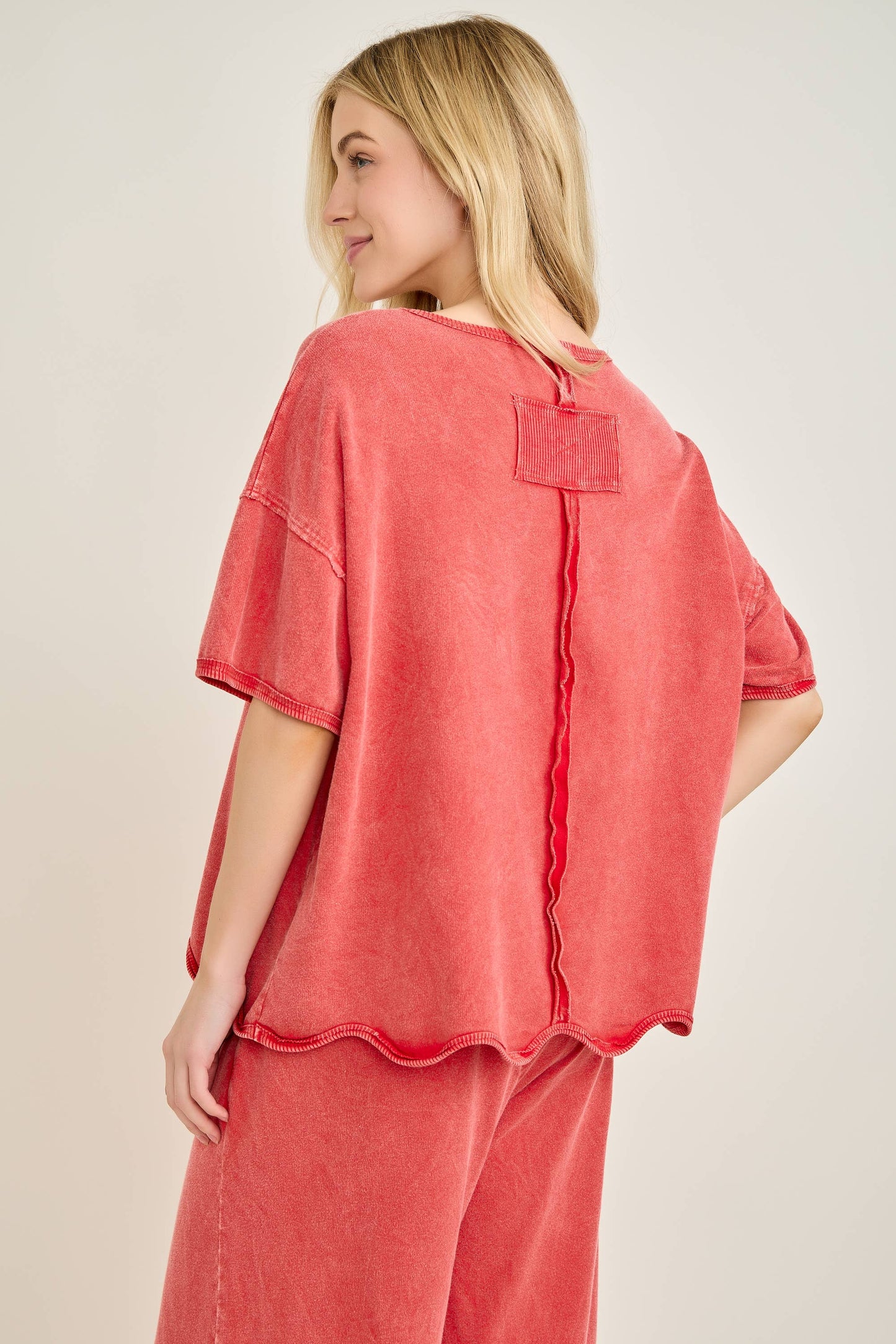 Mineral Washed Wavy Ribbed Shirt