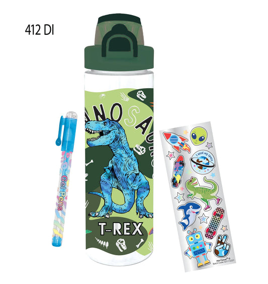 Dinosaur Pop-Open Water Bottle Writing Fun