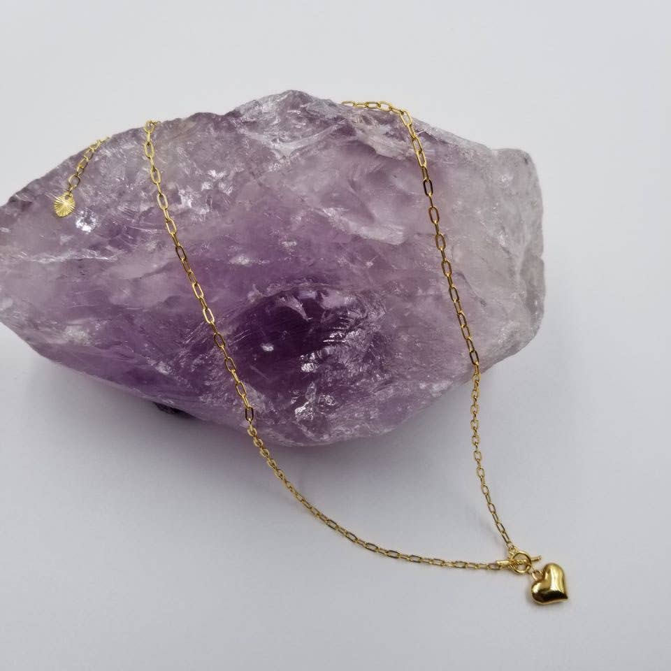 Puffy Heart Toggle Necklace