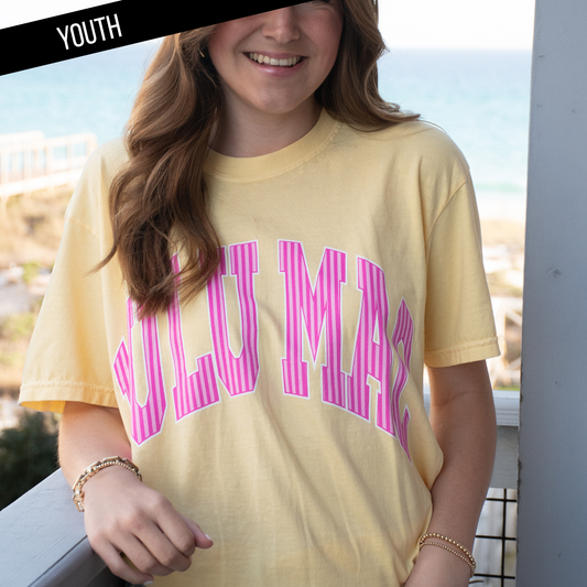 Lulu Mac Stripe Butter Youth Comfort Colors Tee