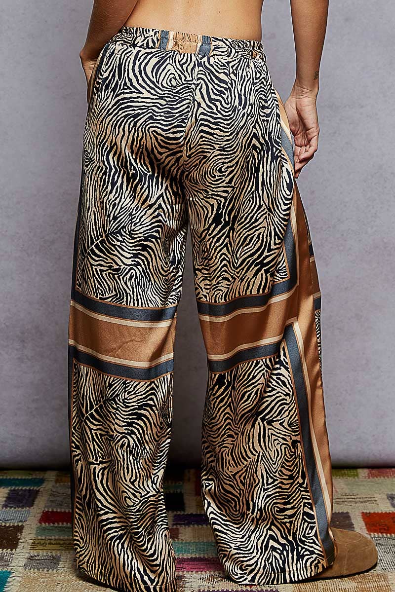 Diva Zebra Printed Drawstring Pants