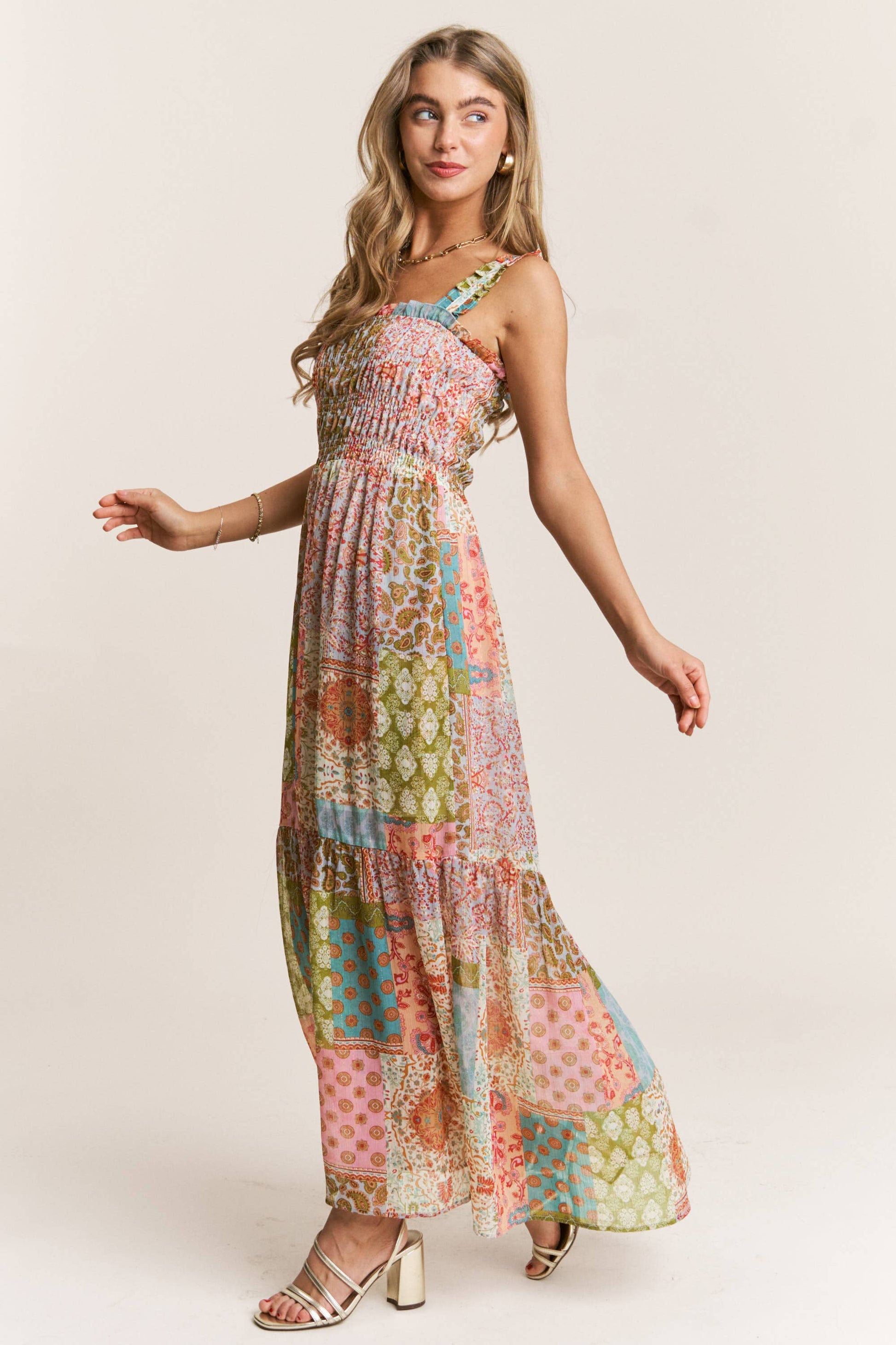 Baily Boho Style Smocked Maxi Dress - Milly's Boutique