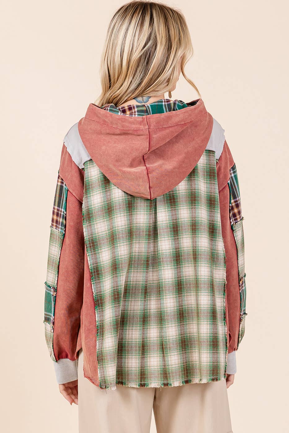 Jodi Plaid Patchwork Hoodie