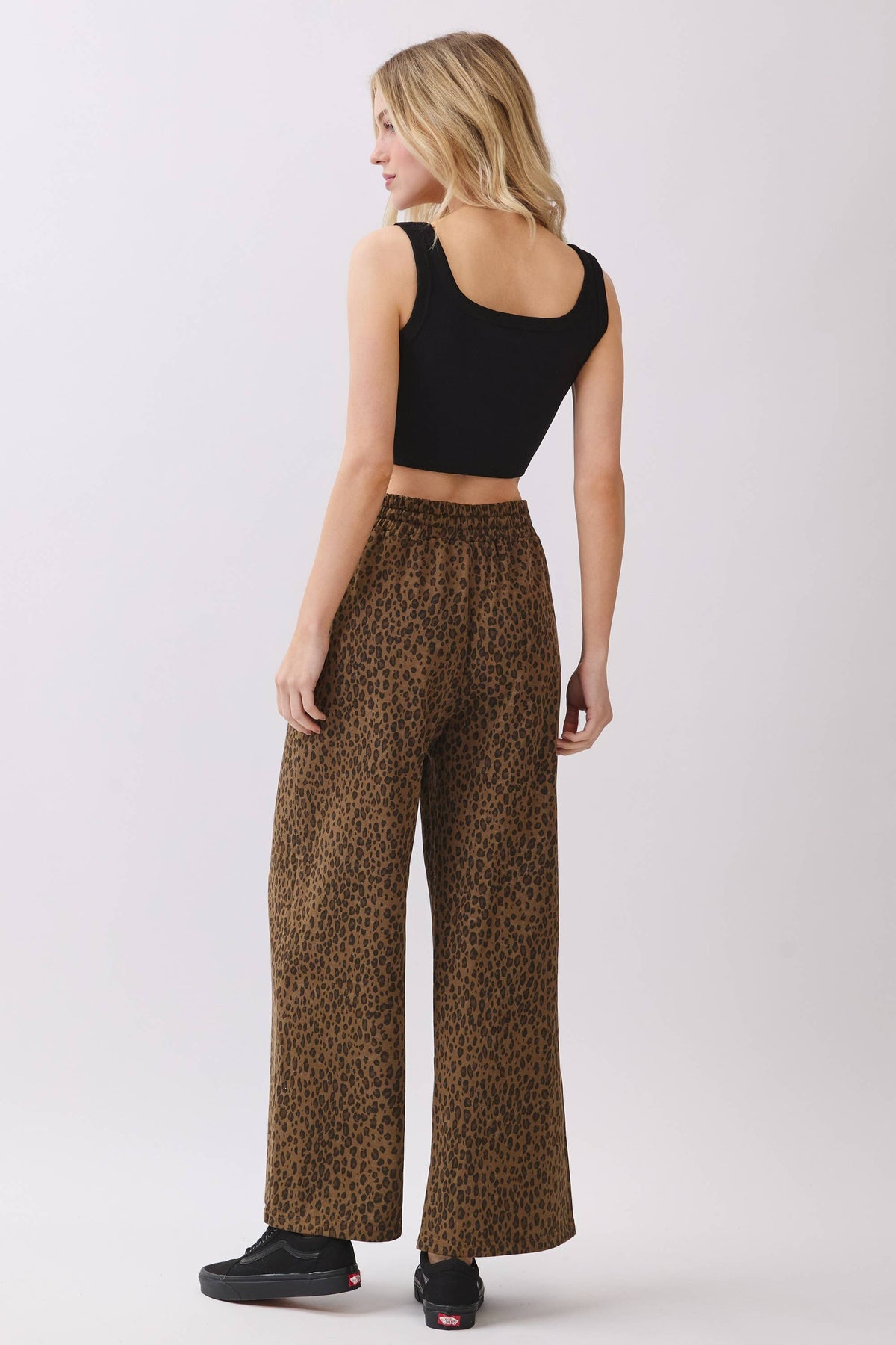 Leopard Wide Leg Drawstring Pants