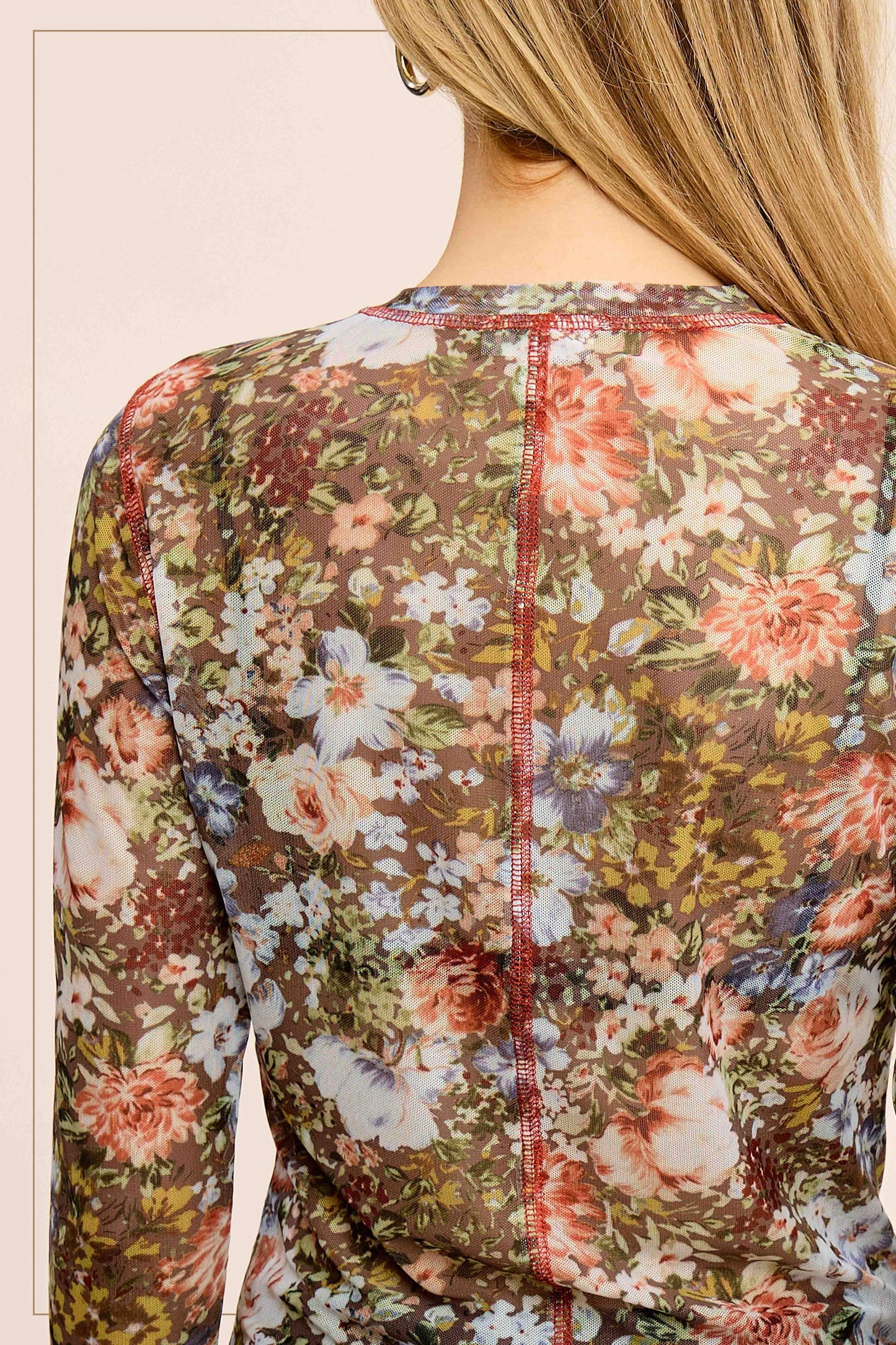 Semi Sheer Floral Layering Top